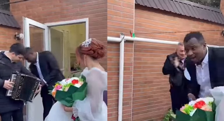 Bakıda əcnəbi ilə toyun görüntüləri maraq doğurdu - VİDEO