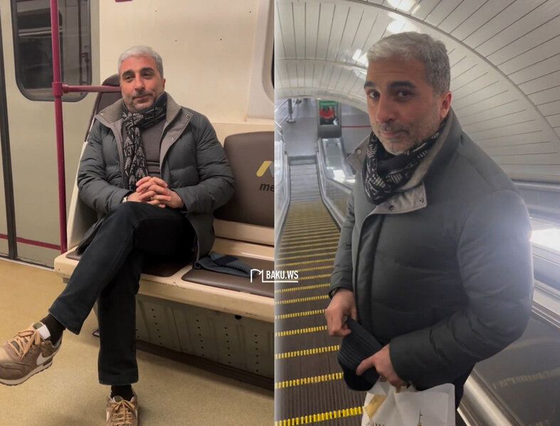 Əməkdar artist 21 ildən sonra ilk dəfə metroda: "Bakı metrosu çox gözəldir" - VİDEO
