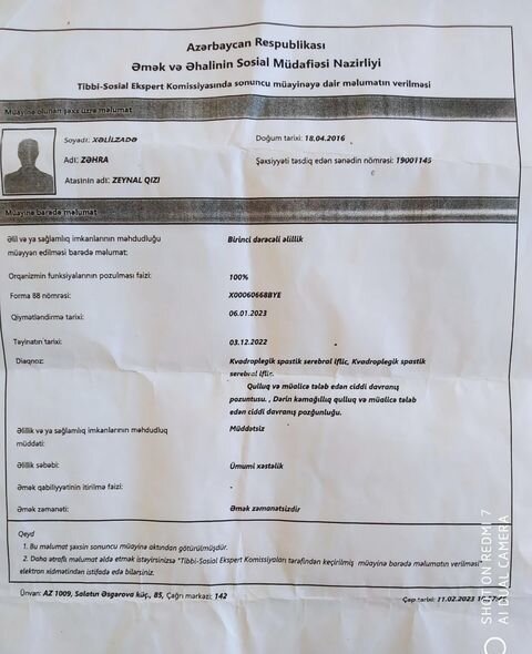 Yeddi yaşlı Zəhranın dəstəyə ehtiyacı var: "Nə dərmanlarını, nə də bezlərini ala bilirəm" - FOTO