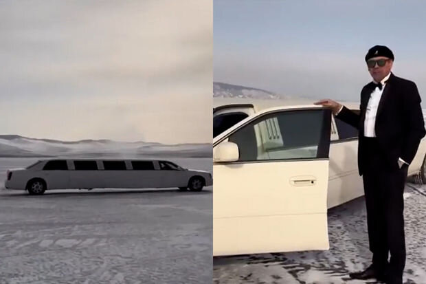 Sabiq mer buzun üstündə "drift" etdi - VİDEO