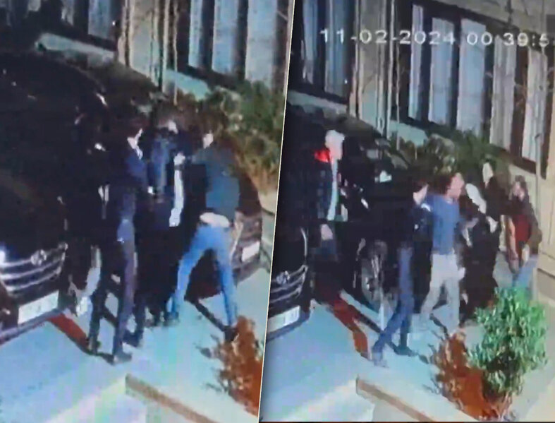 Bakıda "Pub"ın həyətində kütləvi dava olub - VİDEO