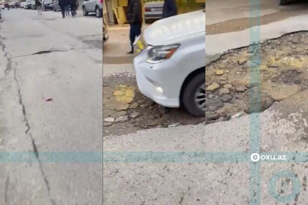 Dəbdəbəli biznes obyektlərinin yaraşığını pozan yol: Avtomobillə keçmək baha başa gəlir - VİDEO