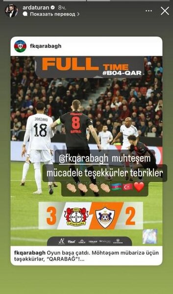Arda Turan "Qarabağ"a təşəkkür etdi (FOTO)