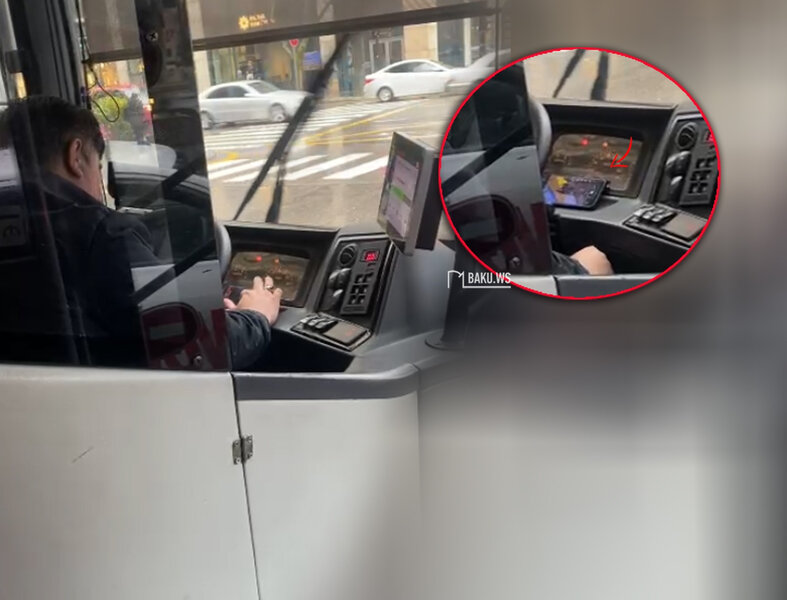 Sürücü avtobusu idarə edərkən "TikToka" baxdı - ANBAAN VİDEO