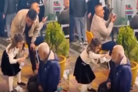 Azyaşlı qız böyüklərə "dərs keçdi" - VİDEO