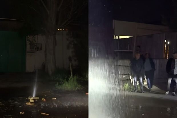 Bakıda su borusu partladı, yolu keçilməz etdi - VİDEO