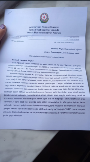 "Nağıoğlu" MMC qanunsuz qum-çınqıl hasil edir? – Sahibkardan hərracda qalib olan şirkətə ittiham