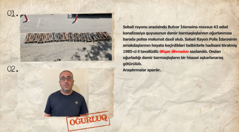 Bulvarın kanalizasiya quyusunun dəmir barmaqlıqları oğurlandı - VİDEO