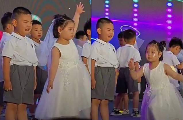 Partnyoru ağlasa da, rəqsini bitirən qızcığaz sosial şəbəkədə ulduz oldu