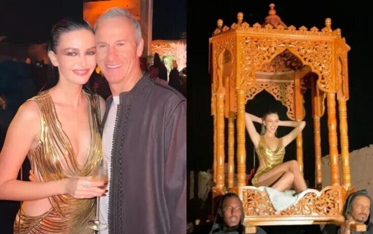 Milyarderin sevgilisi məclisə kəcavədə gəldi