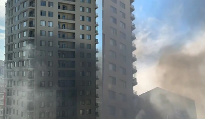 Bakıda binada yanğın baş verib