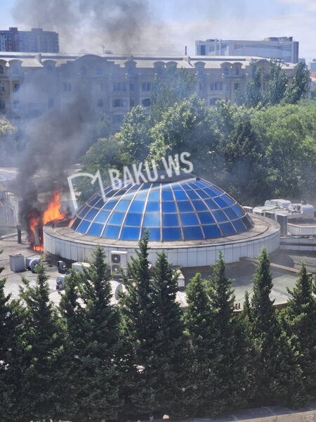 Bakıda restoran yanır - YENİLƏNİB - VİDEO