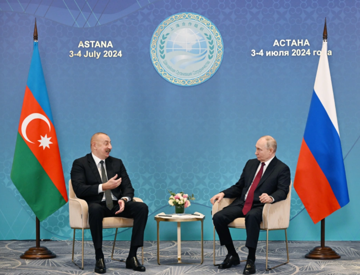Astanada İlham Əliyevin Vladimir Putin ilə görüşü olub