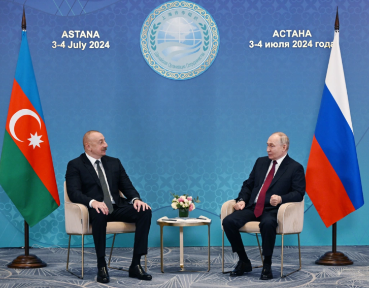 Astanada İlham Əliyevin Vladimir Putin ilə görüşü olub