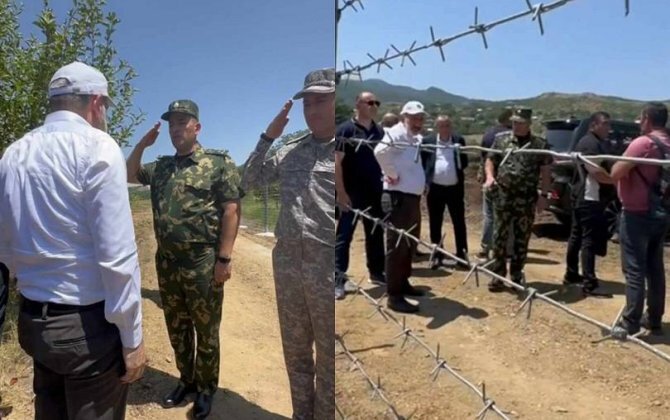 Paşinyan Azərbaycanla sərhədə - düz tikanlı məftillərin yanına gəldi və belə yazdı...-VİDEO