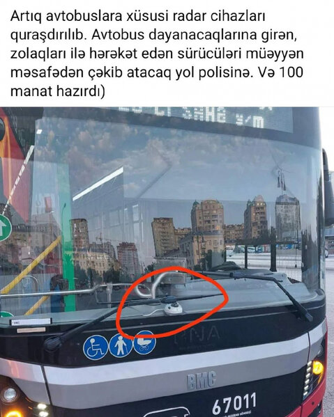 Avtobuslarda yeni qurğular - Bu qayda pozuntusuna görə 100 AZN cərimələnəcəksiniz - FOTO