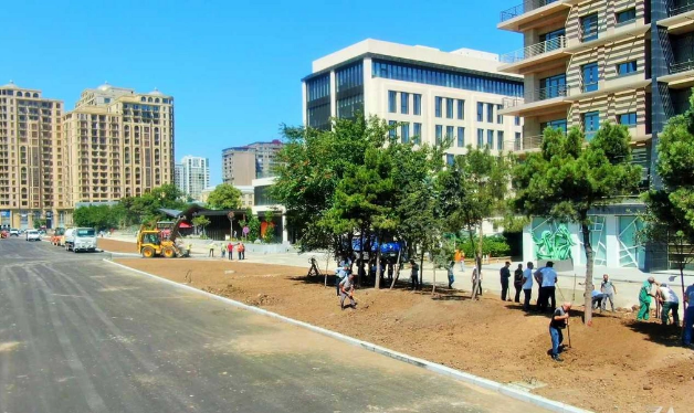 Bakıda "Cavanşir" körpüsünün ərazisində yeni yolun inşası yekunlaşır