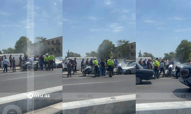 Heydər Əliyev prospektində avtomobildə tüstülənmə: Sıxlıq yarandı