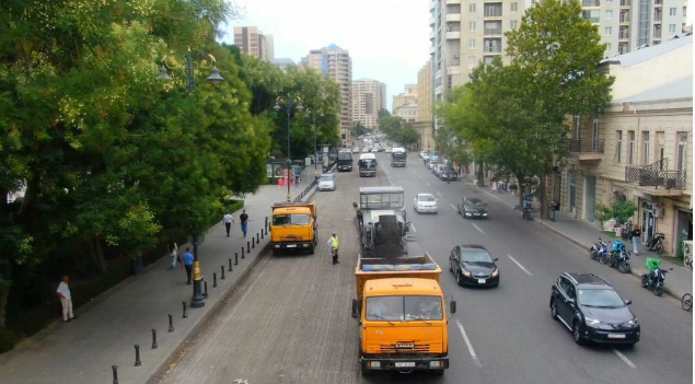 Bakının 28 May küçəsi təmir olunur