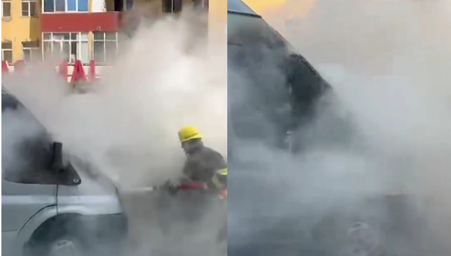 Bakıda yük avtomobili yanıb