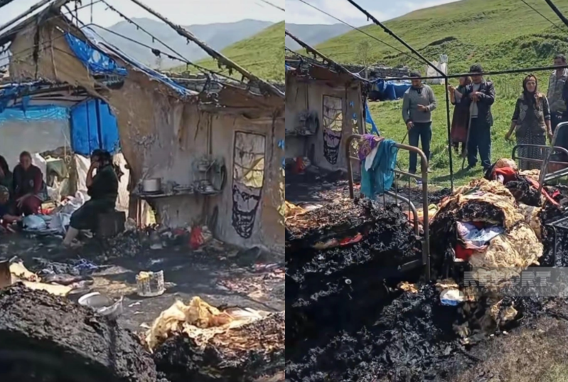 Kəlbəcərdə yaşayış üçün nəzərdə tutulan çadır yanıb