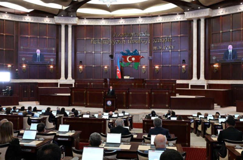 İlham Əliyev yeddinci çağırış Milli Məclisin ilk iclasında çıxış edib