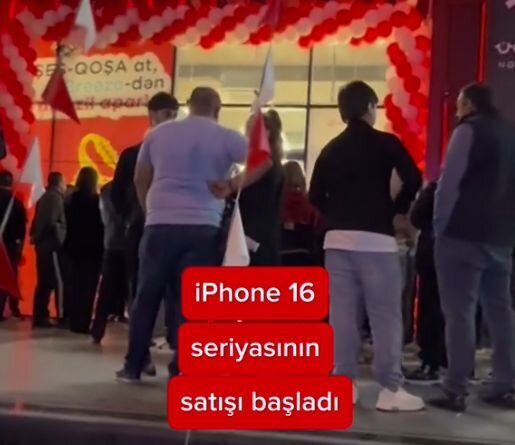 Bakıda "iPhone 16"ya görə növbəyə durdular - Gecə mağazaya axışdılar - FOTOLAR
