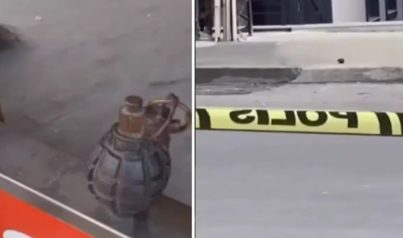 Yol kənarından əl qumbarası tapılıb - VİDEO