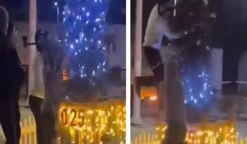 Yolkaya balta ilə hücum etdilər - VİDEO