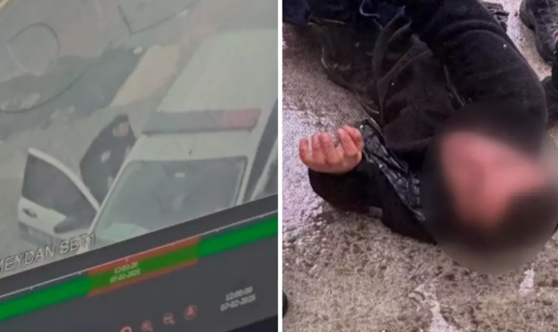 Polis əməkdaşlarını bıçaqladı, hadisə yerindən qaçdı - VİDEO