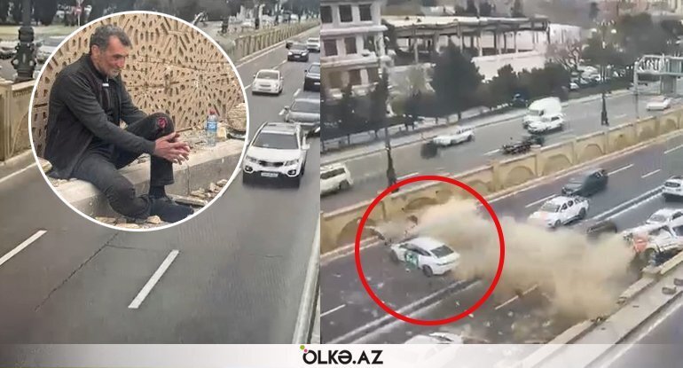 Bakıda "uçan" maşının sürücüsü... - FOTO
