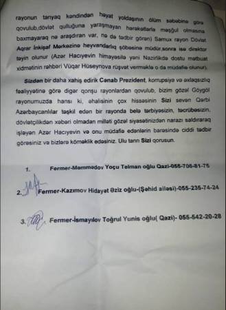 Göygöl rayonunda Azər Hacıyevin aqrar sektorda hökmü və özbaşınalıqları - FOTO