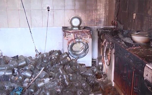 Partlayış olan evi iki gün əvvəl kirayə götürüblərmiş - Video