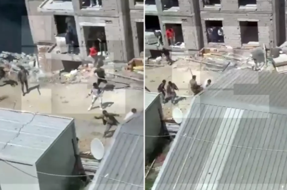 İstanbulda inşaat işçiləri arasında kütləvi dava - daş, dəmir və qalın taxtalarla hücum etdilər - VİDEO