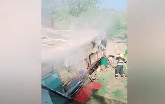 Sabirabadda obyektdə yanğın - Video