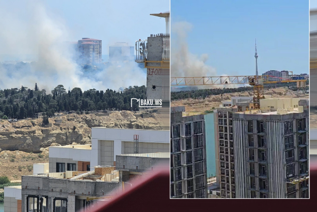 Bakıda açıq ərazidə YANĞIN BAŞLAYIB