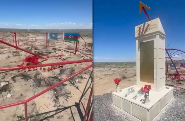 Aktauda AZAL təyyarəsinin qəzaya uğradığı yerdə abidə qoyulub