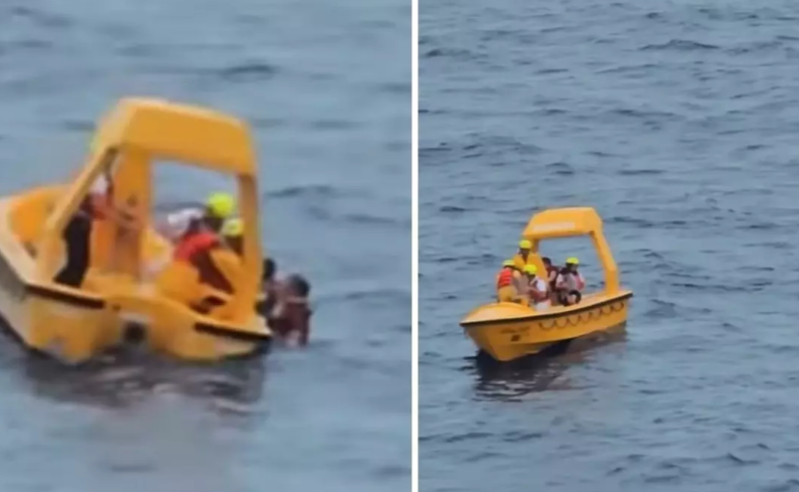 Qəhrəman ata, gəmidən dənizə düşən qızını dəqiqələrlə davam edən mübarizədən sonra xilas etdi