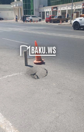 Bakının daha bir yolunda ÇÖKMƏ RİSKİ - DİQQƏTLİ OLUN!