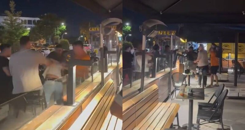 Starbucks-da iki qrup arasında şiddətli münaqişə yaşandı - VİDEO