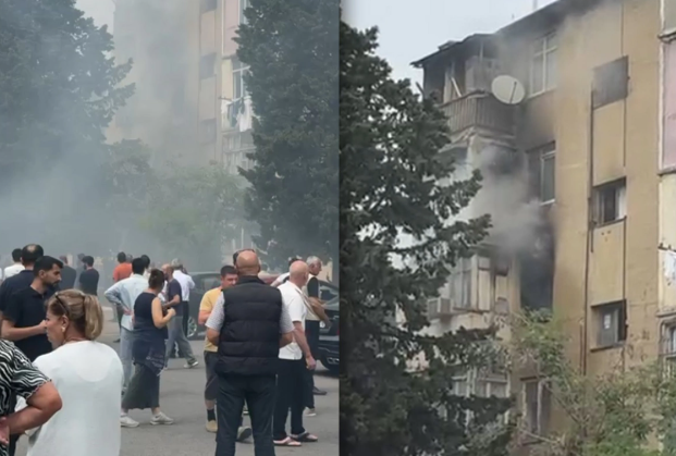 Bakının mərkəzində yaşayış binasındakı yanğın SÖNDÜRÜLDÜ