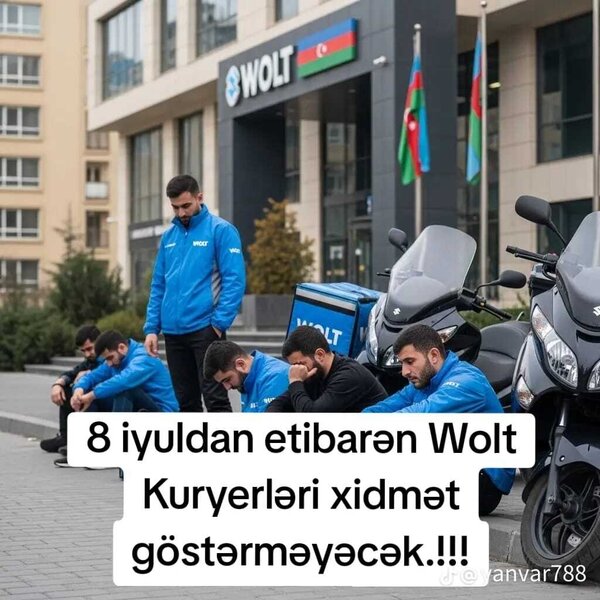 Bakıda kuryerlər "Wolt"u boykot edir