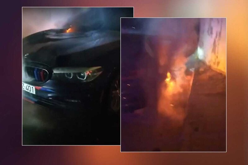 Bakıda BMW yandı (VİDEO)