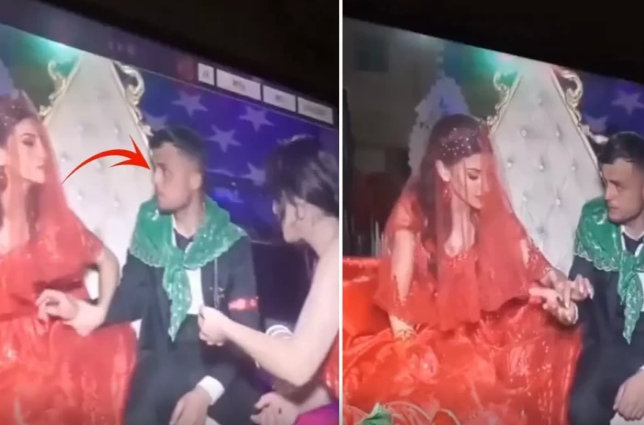 Xınayaxdıda bəyi yengəyə qısqanan gəlin görün nə etdi - VİDEO