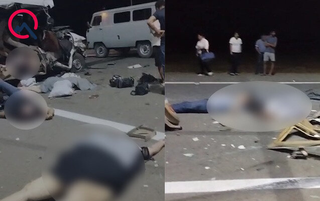 7 nəfərin öldüyü qəzadan görüntülər - Foto