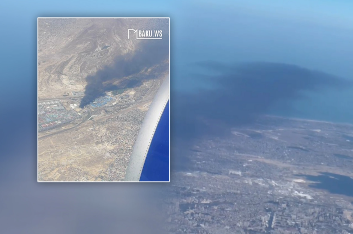 "Sədərək"dəki dəhşətli yanğının səmadan GÖRÜNTÜSÜ