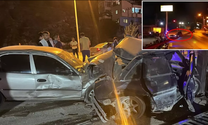 Dəhşətli qəza kameralara düşdü: Avtomobilin idarəetməsini itirərək dayanmış maşına çırpıldı