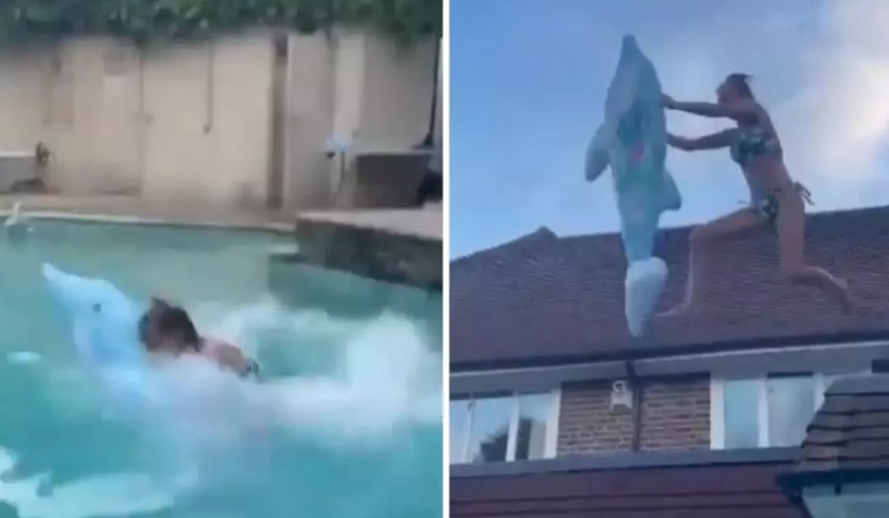 Ziyafət faciəylə nəticələndi: Qadın damdan hovuza tullanarkən üzünü yaraladı - FOTO