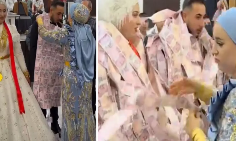 Kürəkənə puldan jilet geyindirildi - VİDEO