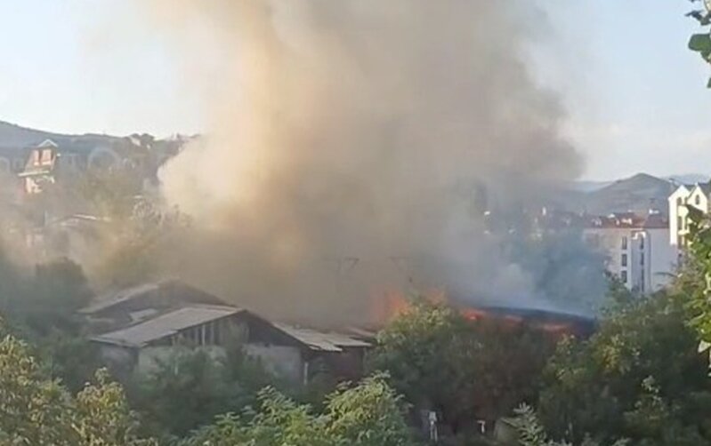 Xankəndidə yanğın oldu - Video